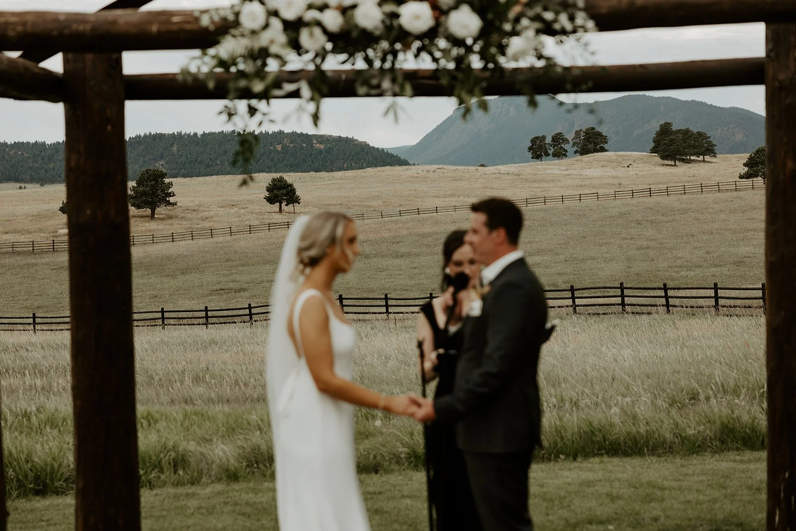 A bride and groom at their destination wedding ceremony