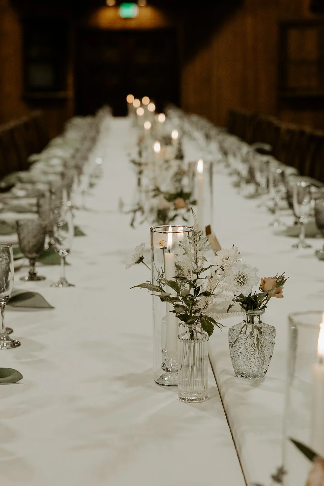 Wedding tables at a wedding reception