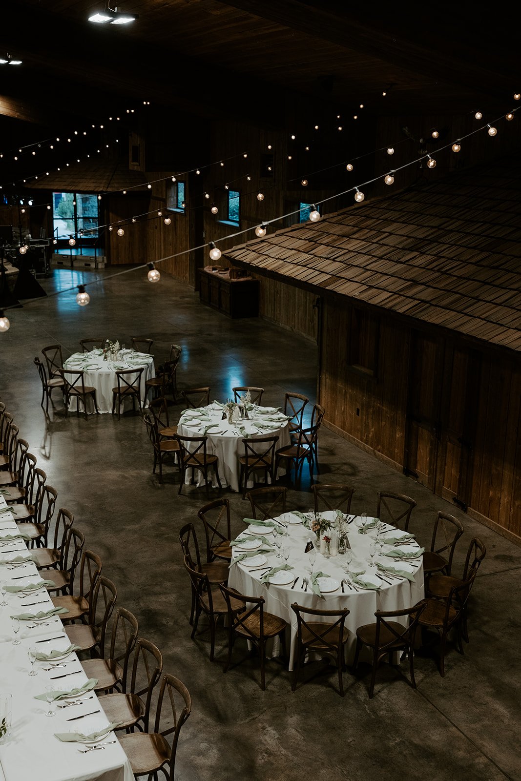 Wedding tables at a wedding reception