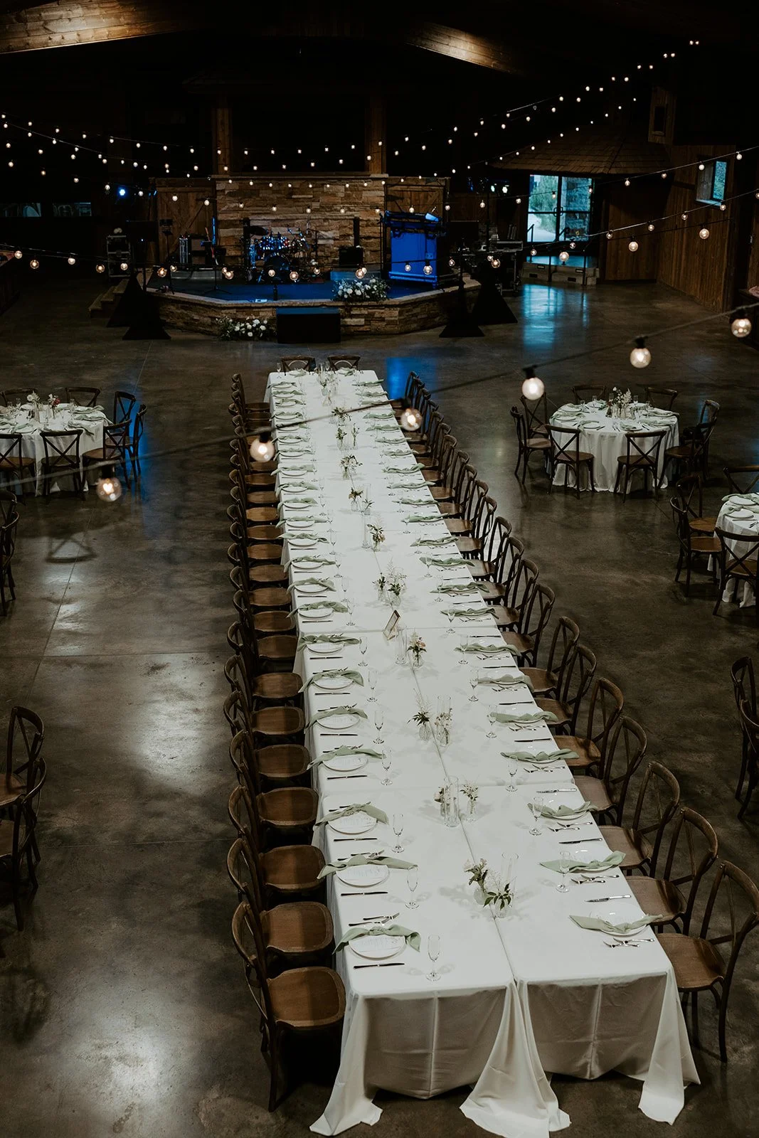 Wedding tables at a wedding reception