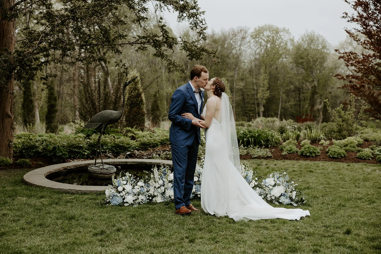 An outdoor spring wedding ceremony