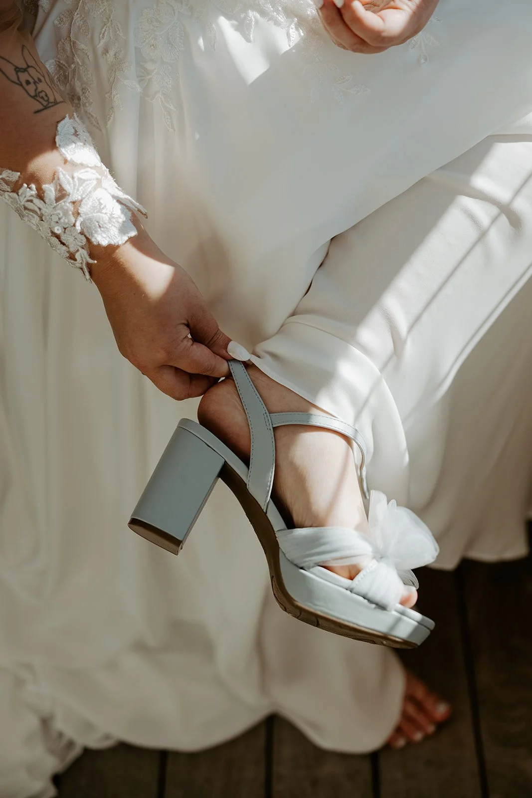 A bride getting ready for her Beauport Hotel wedding