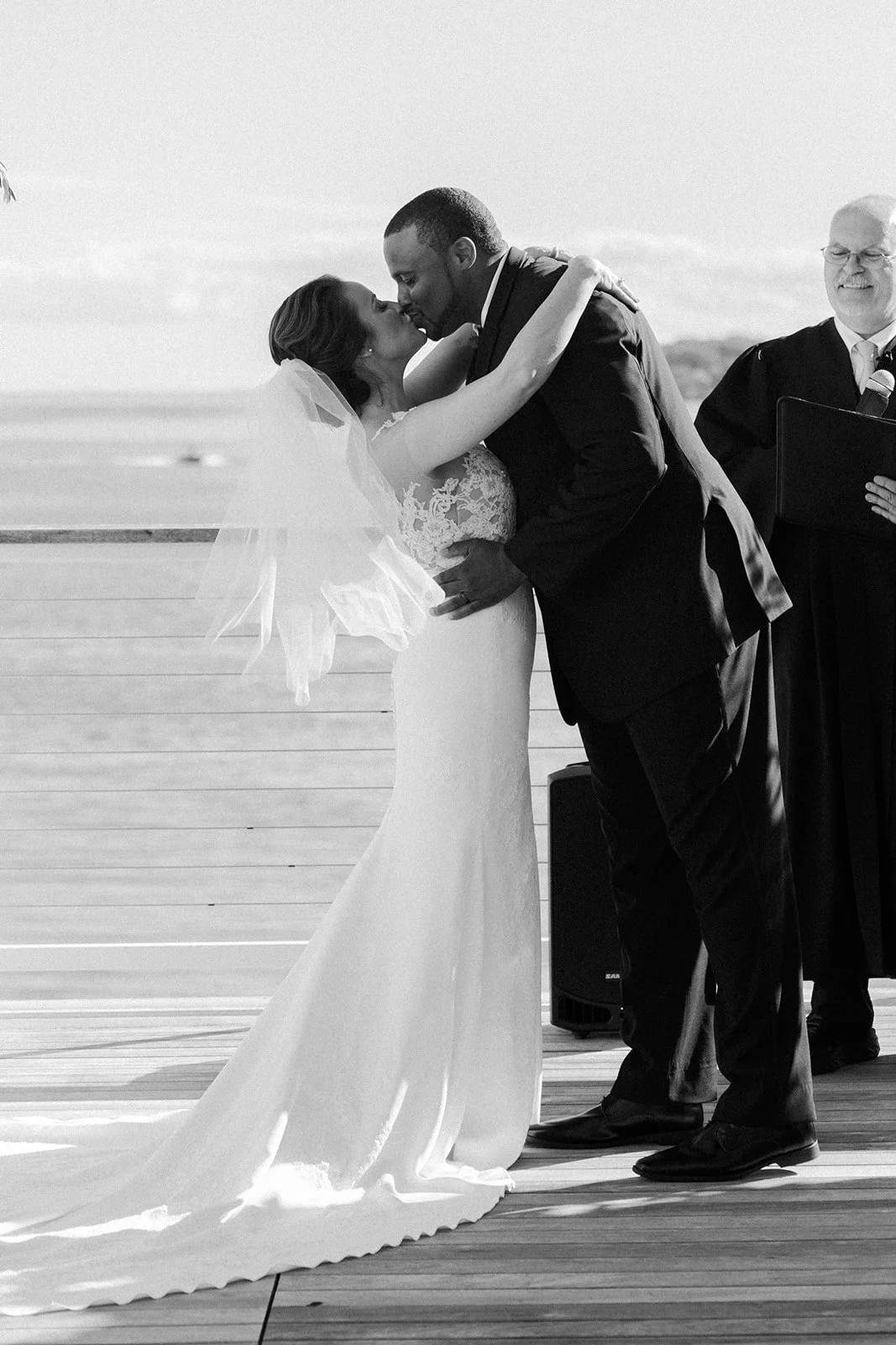 A bride and groom during their Beauport Hotel wedding ceremony