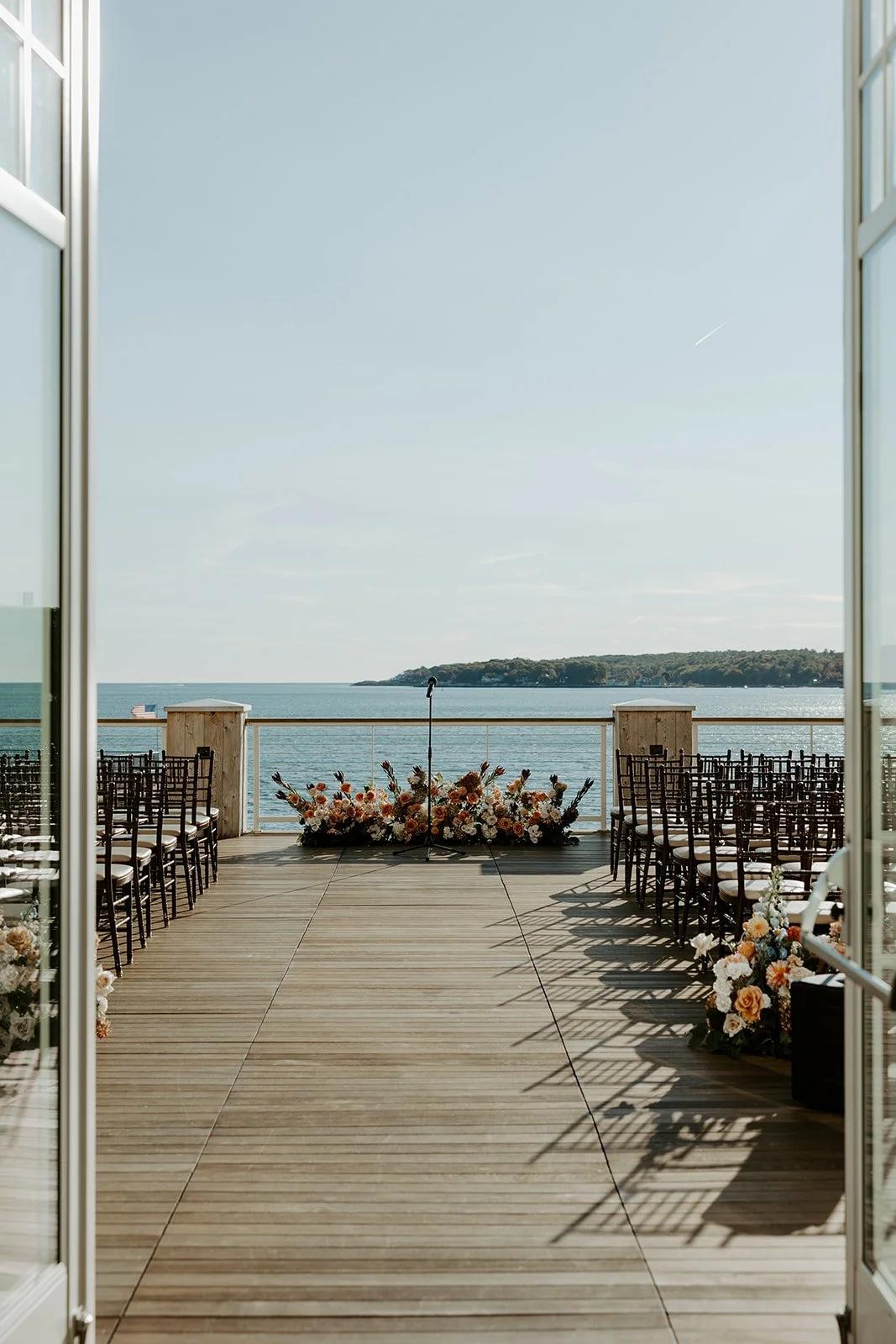 A wedding ceremony setup at Beauport Hotel