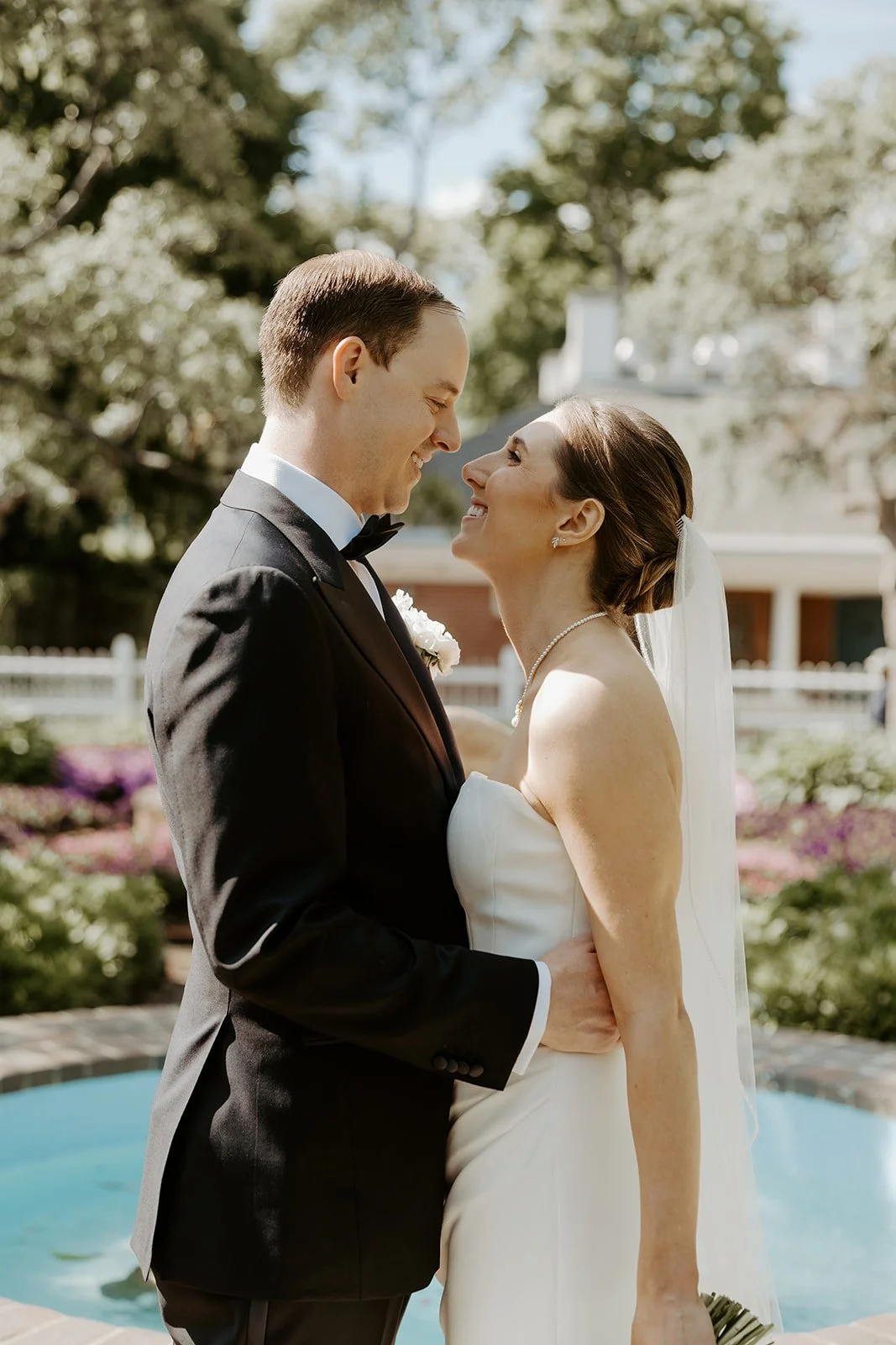 A bride and groom in a photo by a Boston wedding photographer