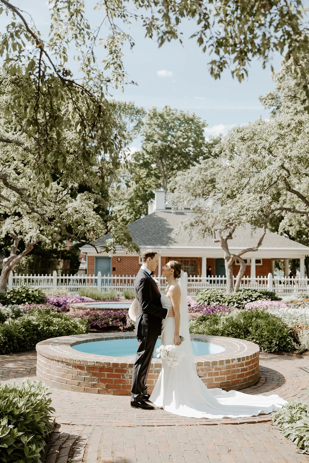 A bride and groom in a photo by a Boston wedding photographer