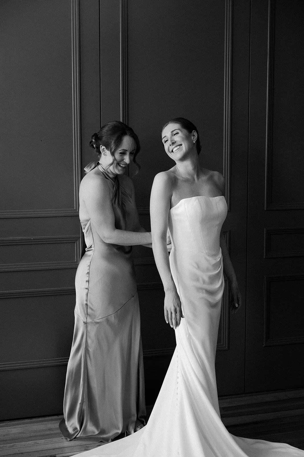 A bride getting ready for her wedding