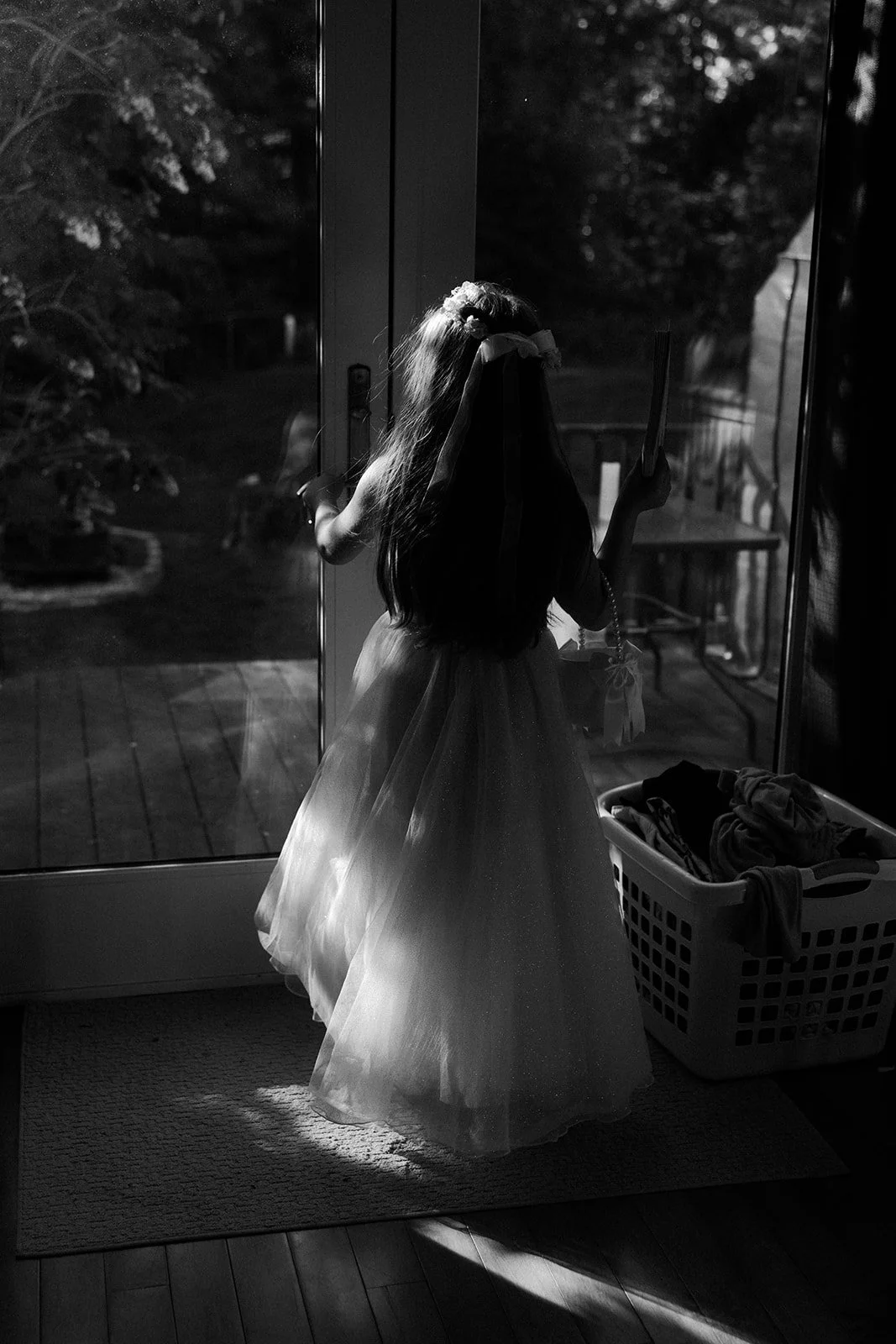 A flower girl at a wedding