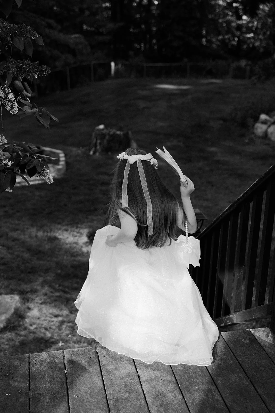 A flower girl at a wedding