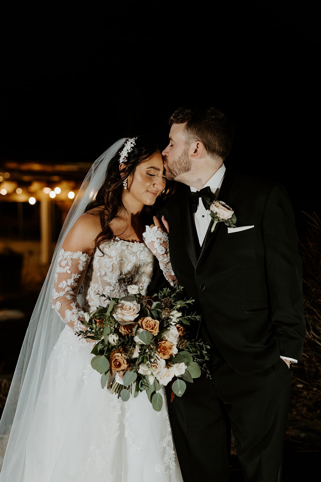 A bride and groom at their Maine Wedding venue