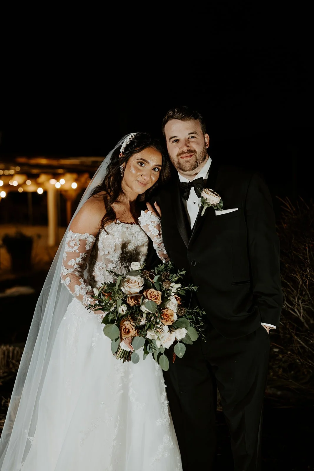A bride and groom at their Maine Wedding venue