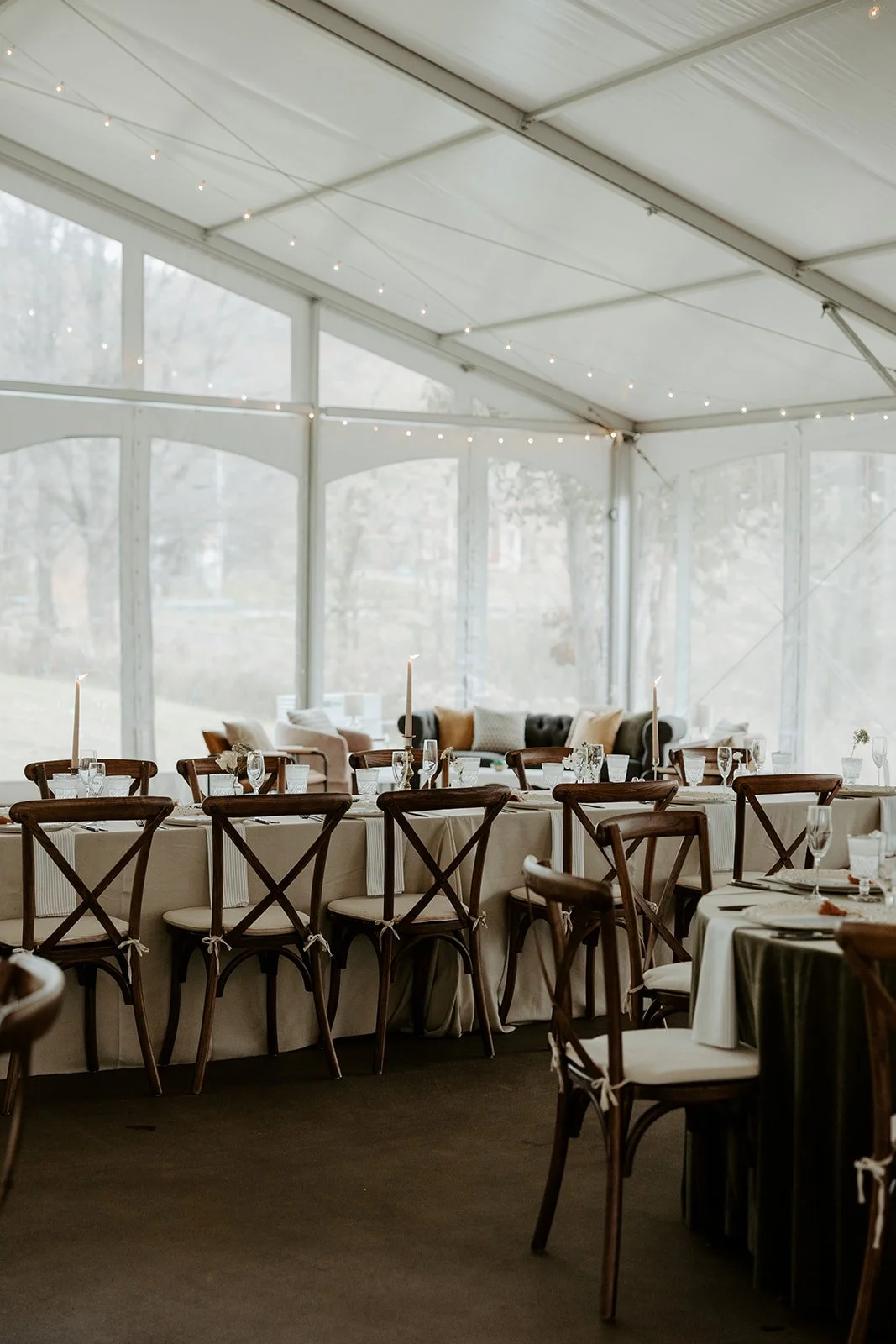 A fall wedding reception at Farm Road Estate