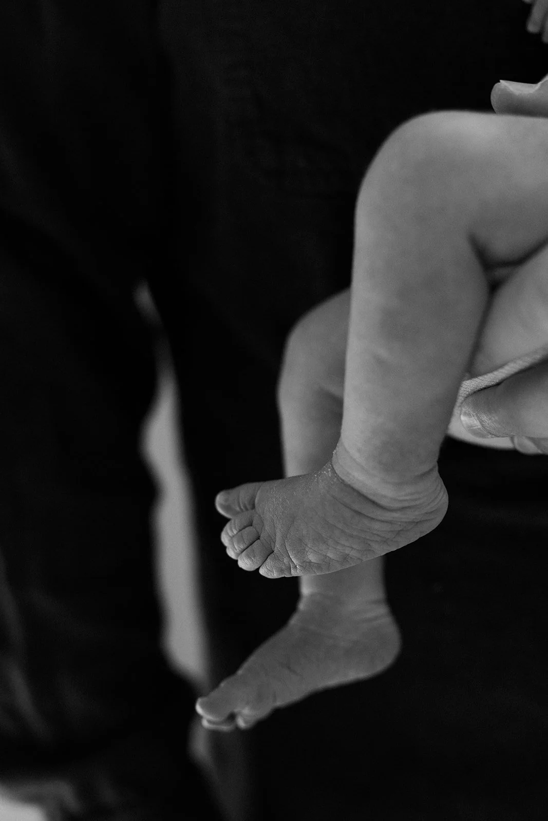 A baby's feet during newborn photos