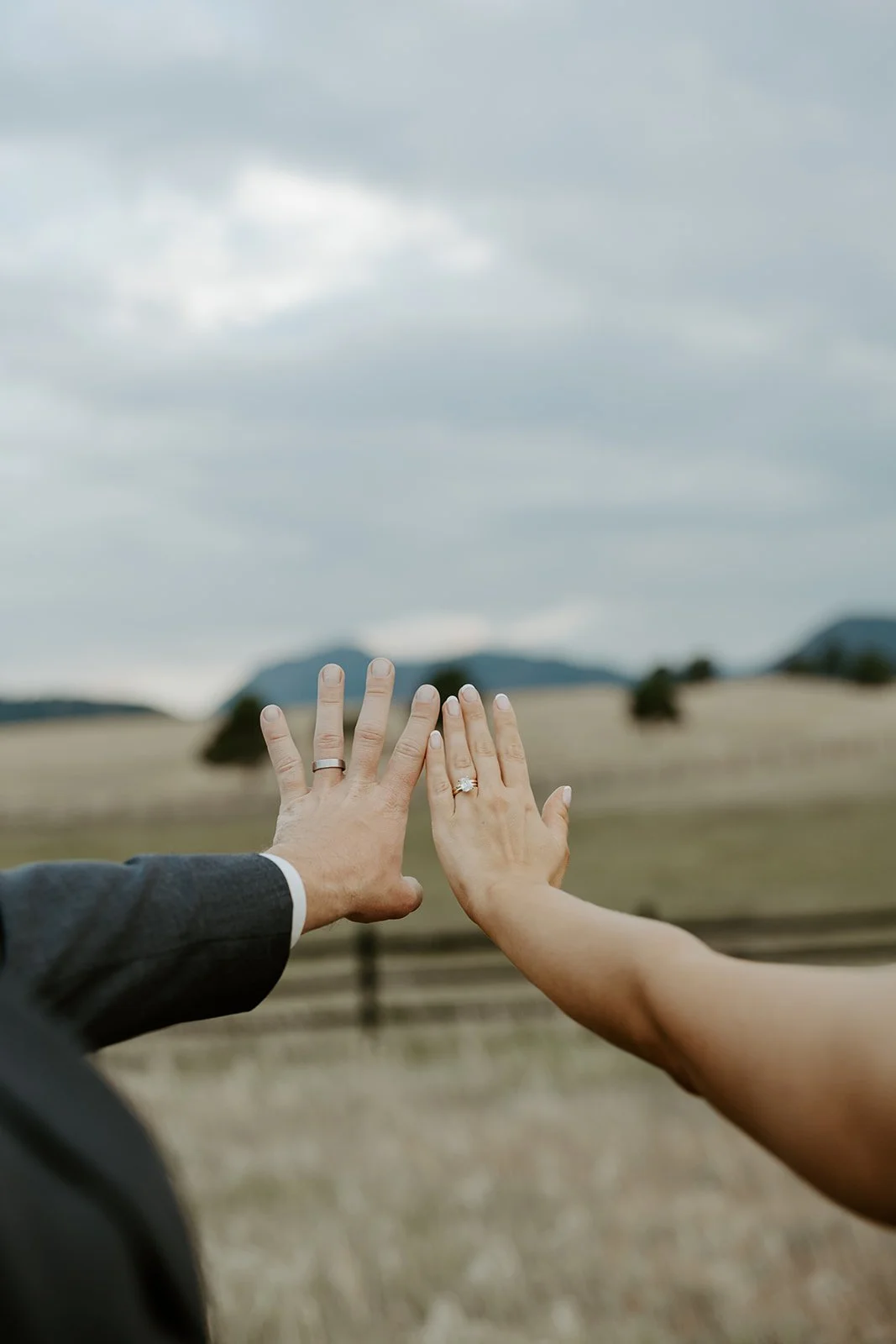 A bride and groom's wedding photos from a mountain elopement