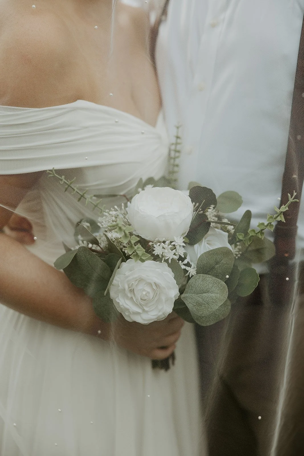A bride and groom at their New Hampshire elopement location