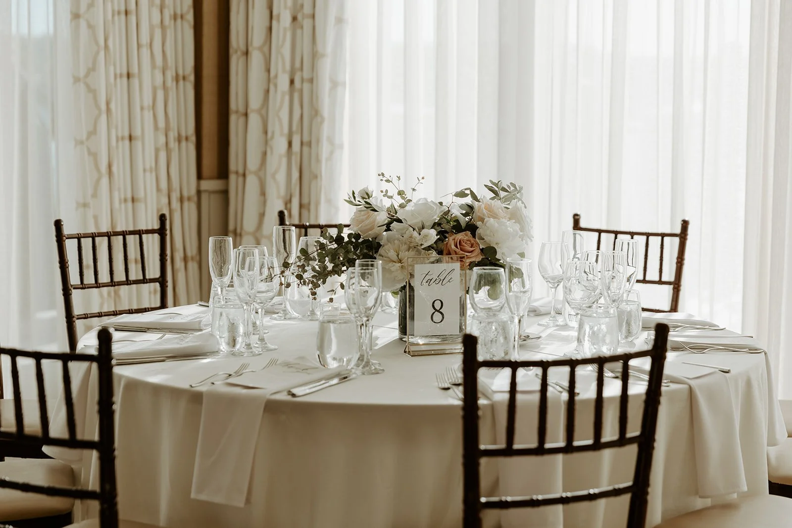 A wedding tablescape at a Beauport Hotel wedding