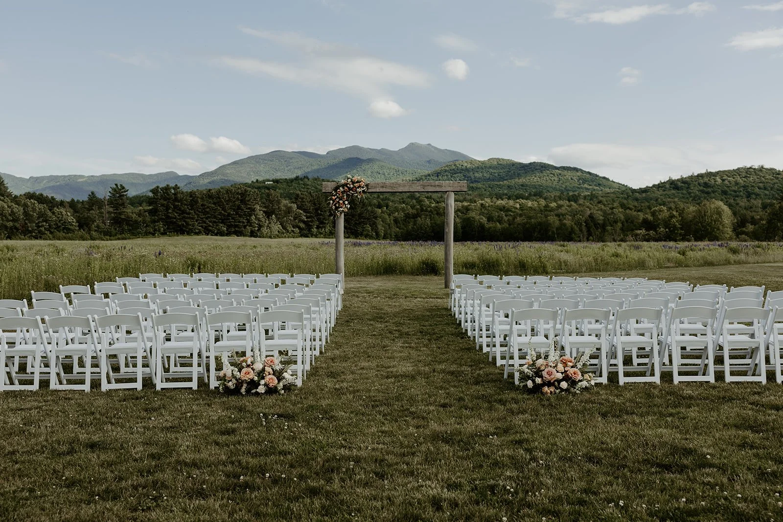 A wedding ceremony view from Vermont wedding venue, Smuggler's Notch