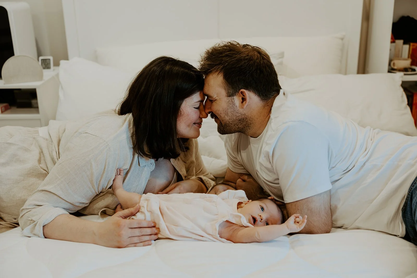 A family with their newborn baby