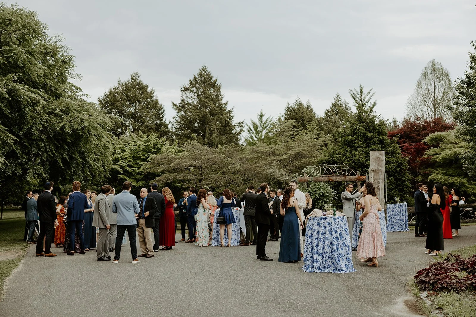 Wedding guests at a cocktail hour