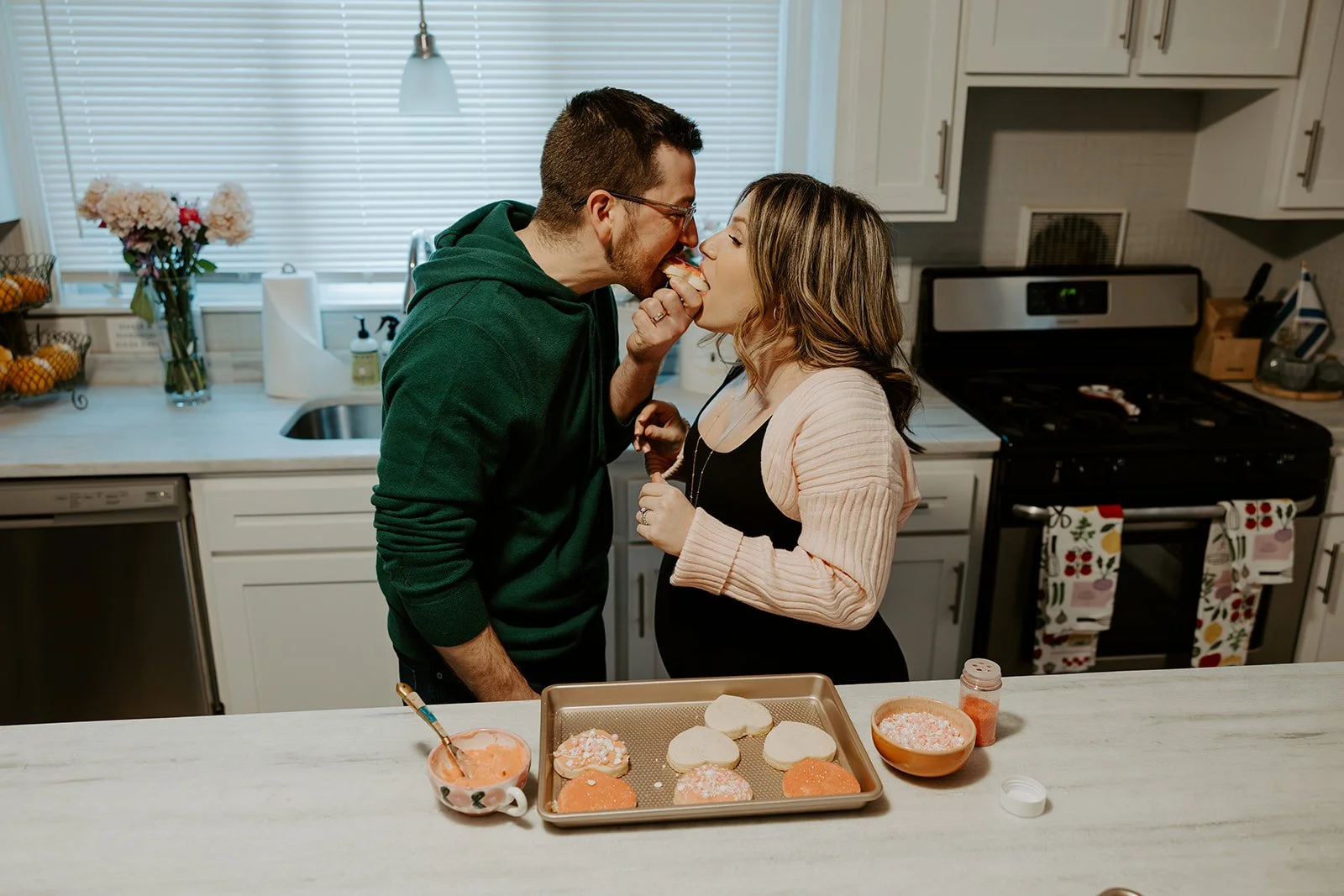 A couple during their maternity photoshoot