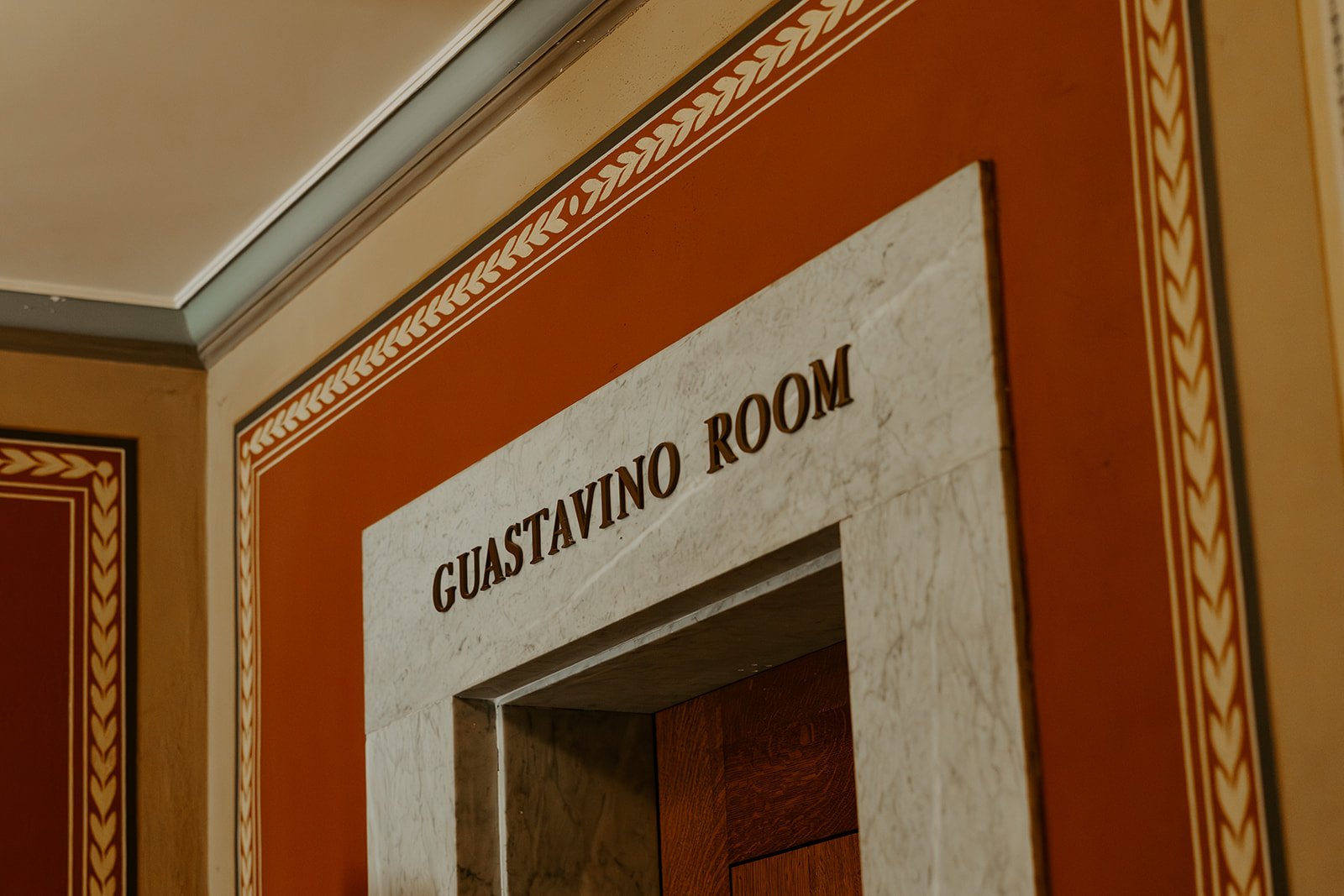 A photo of the entrance to the Guastavino Room for a Boston Public Library wedding