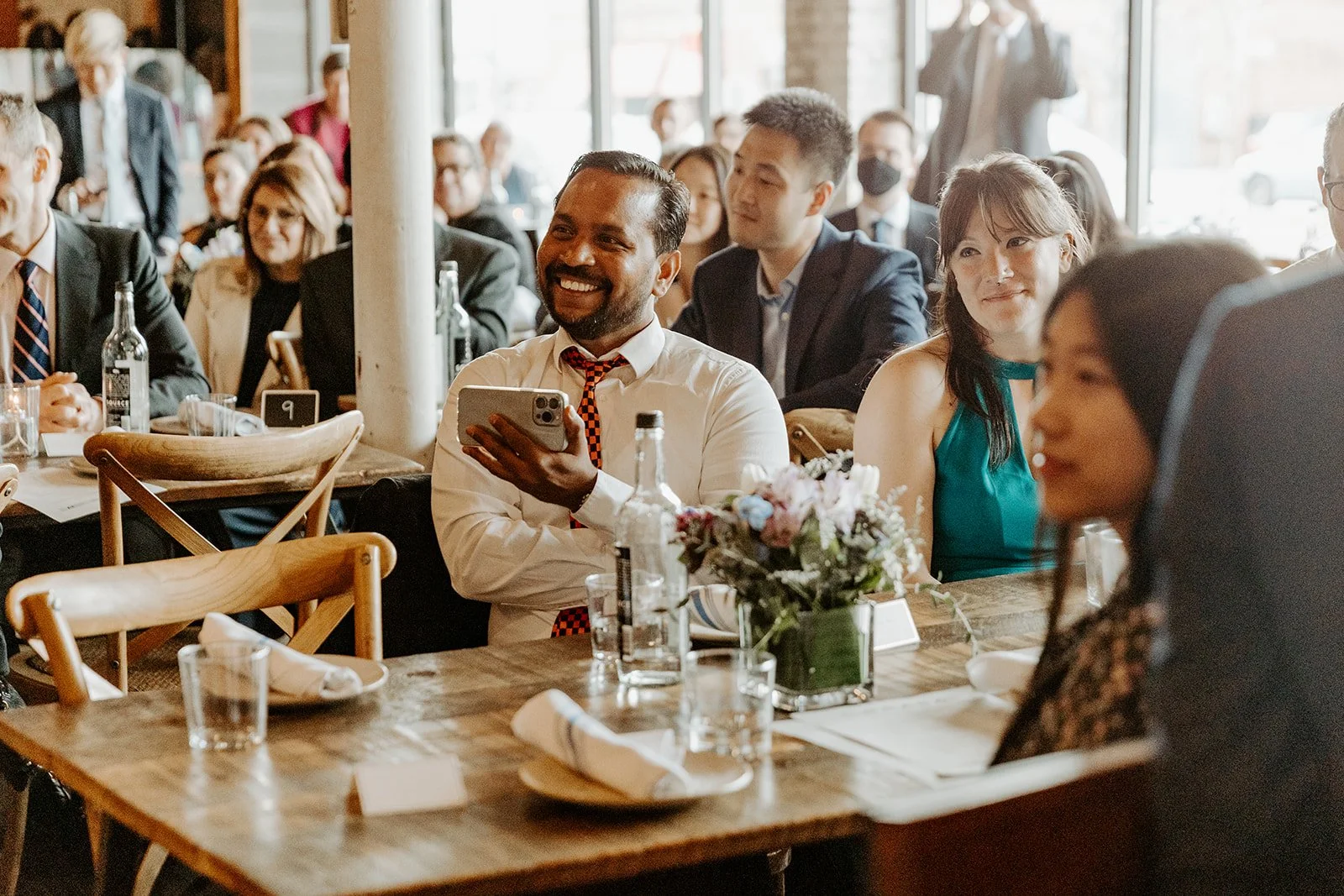 Wedding guests watching a wedding ceremony