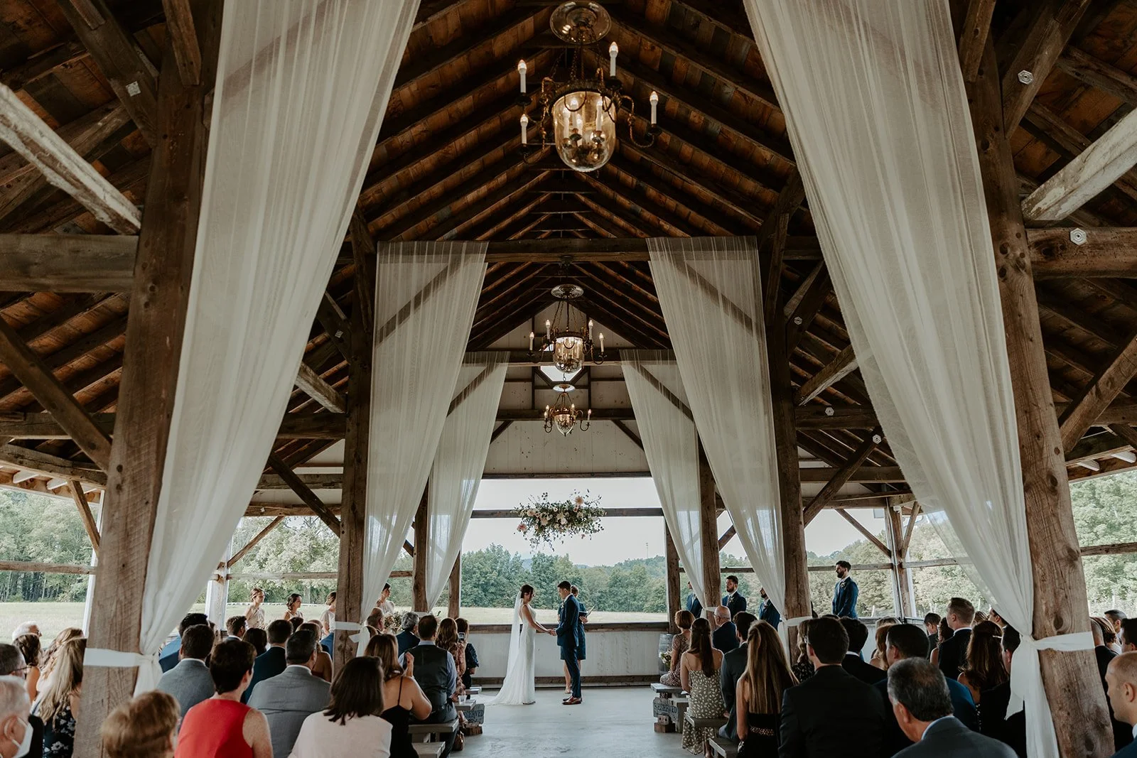 A wedding ceremony at valley view farm