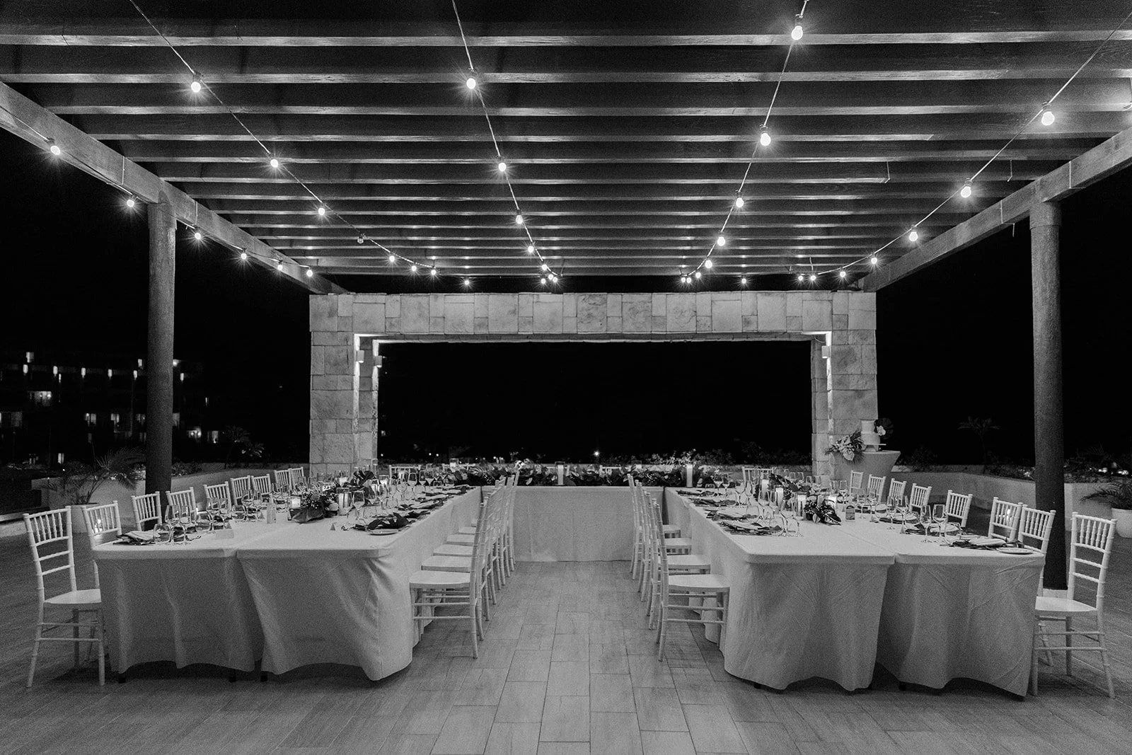 A wedding ceremony setup at a destination wedding location in St Lucia