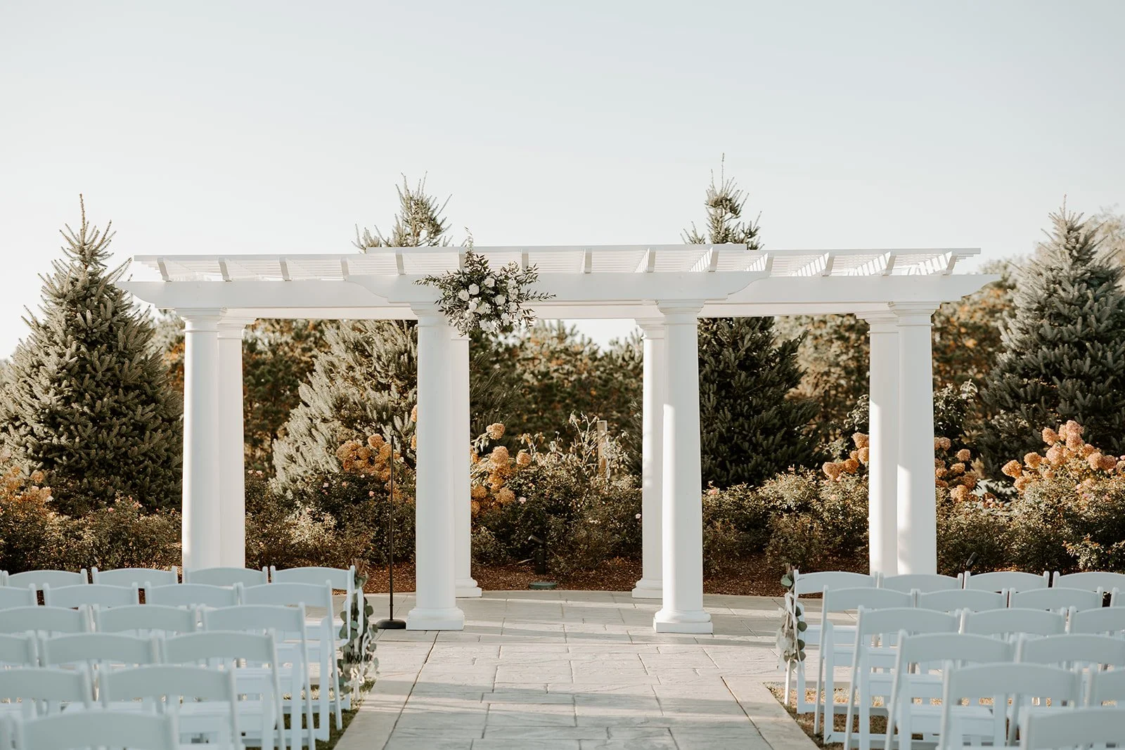 A wedding ceremony setup at Waverly Oaks wedding venue