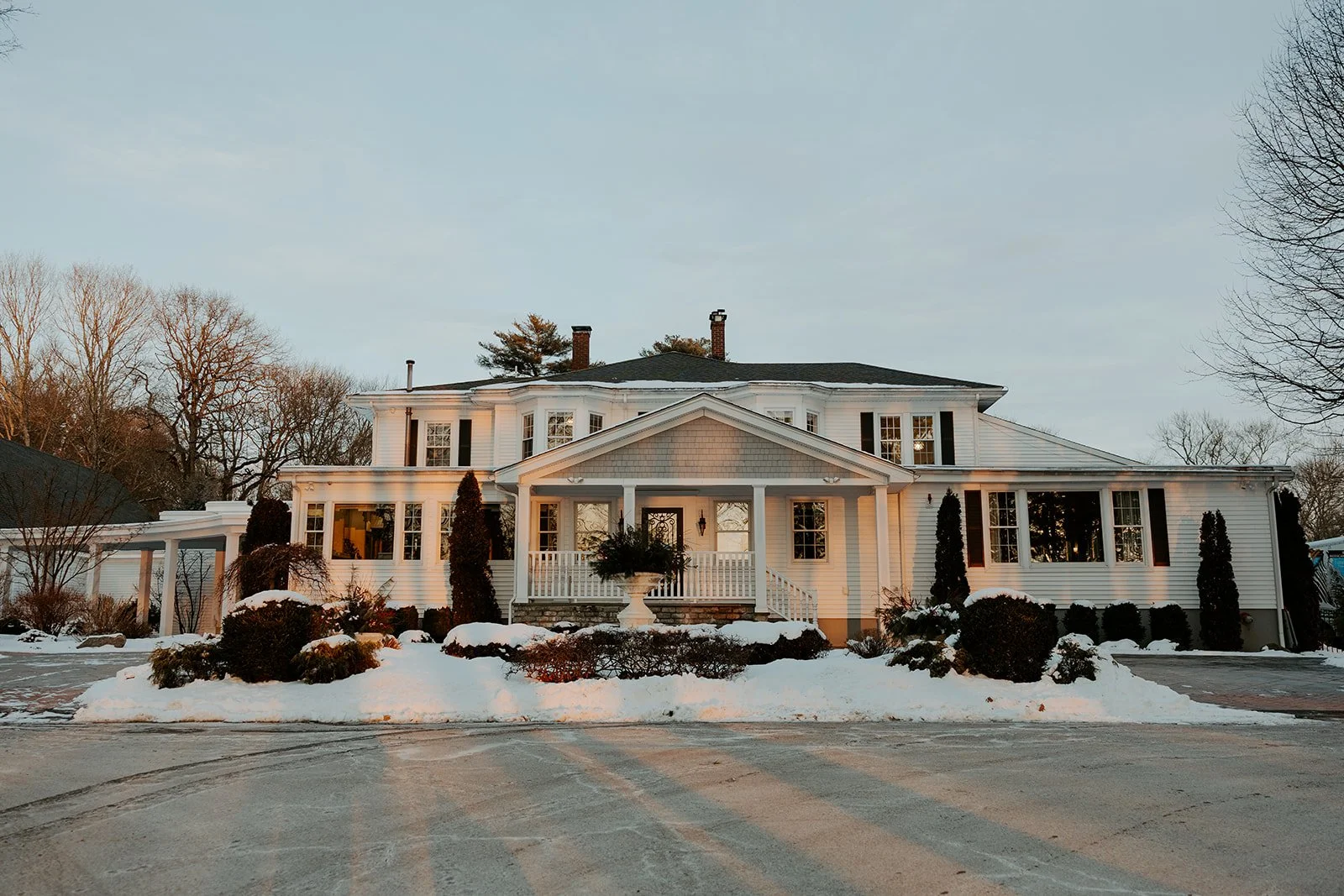 A wedding venue in Boston in the snow