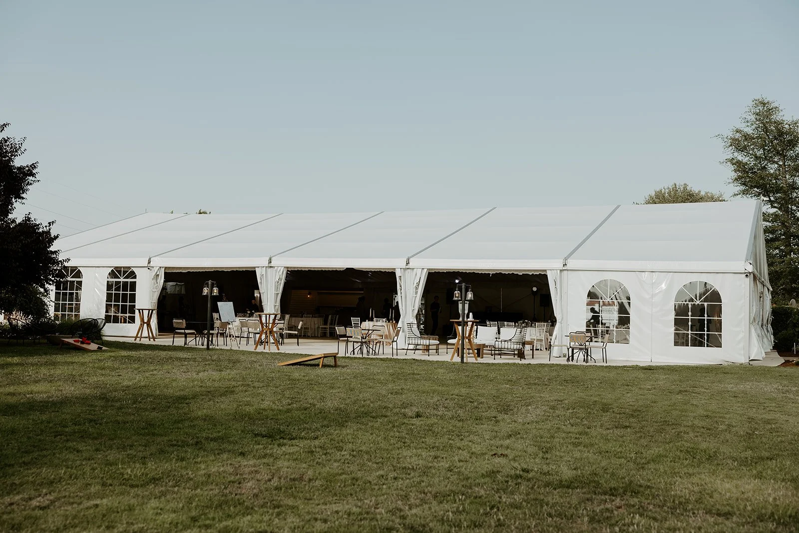A tented wedding reception at one of my favorite South Shore wedding venues