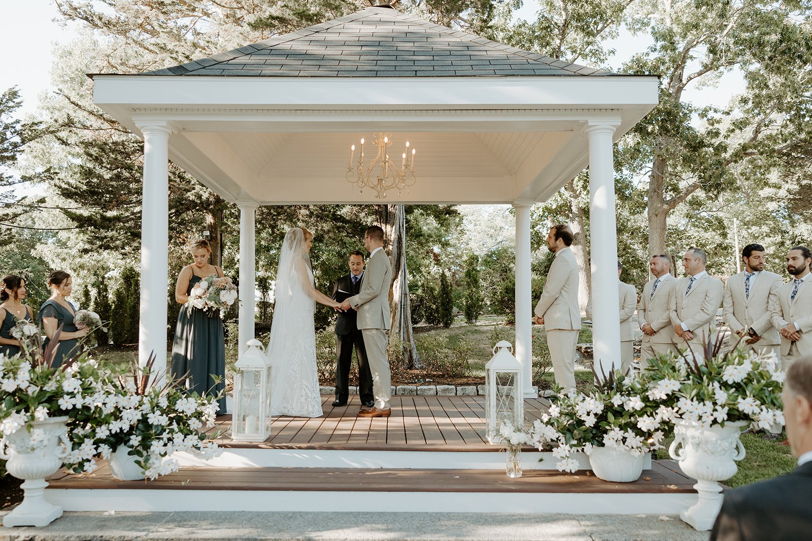 A wedding ceremony at a South Shore wedding venue