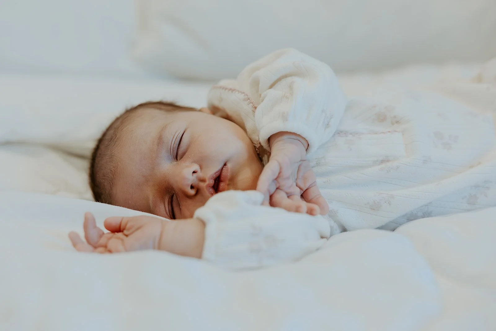 A baby sleeping during newborn photos