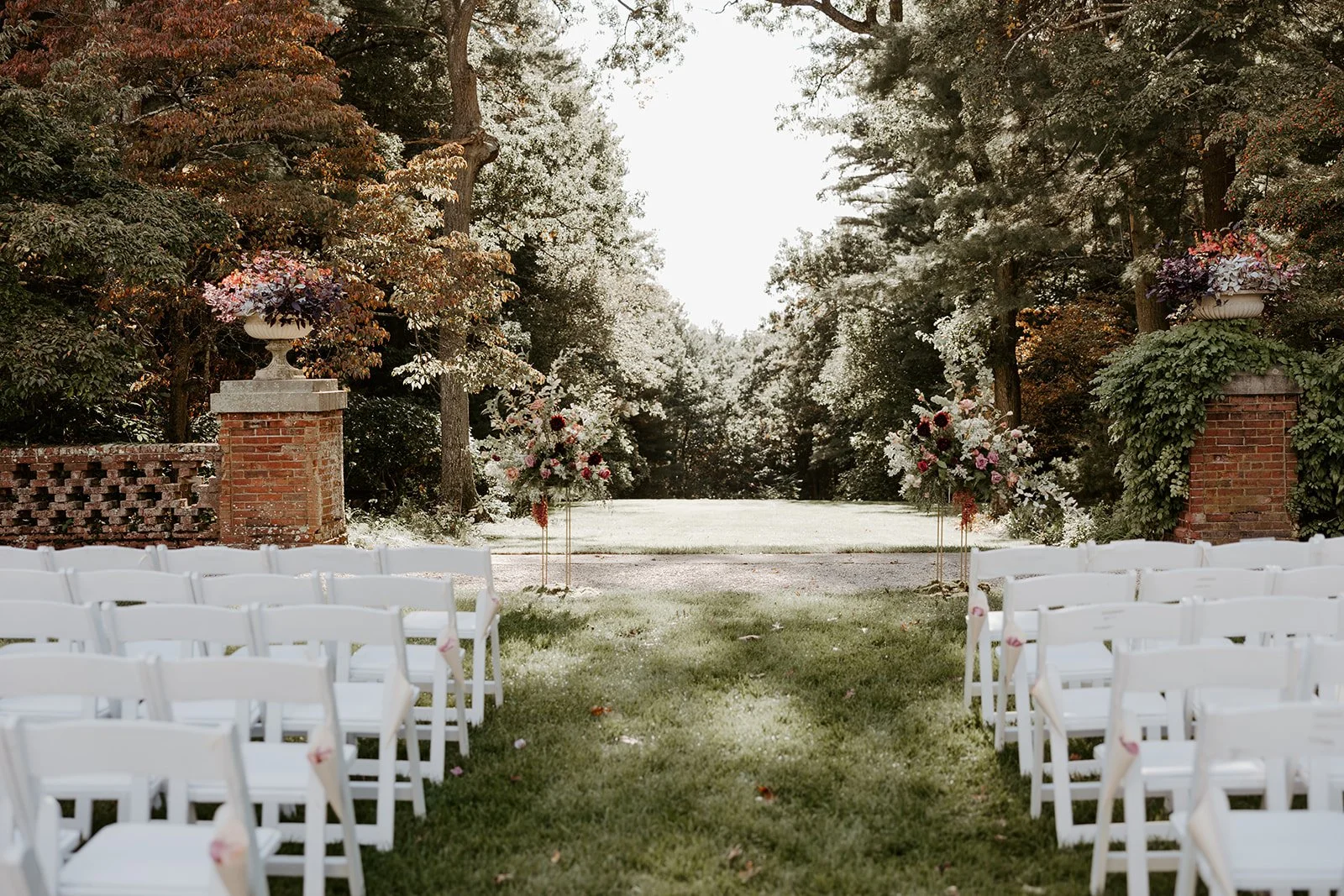 A wedding ceremony at Bradley Estate