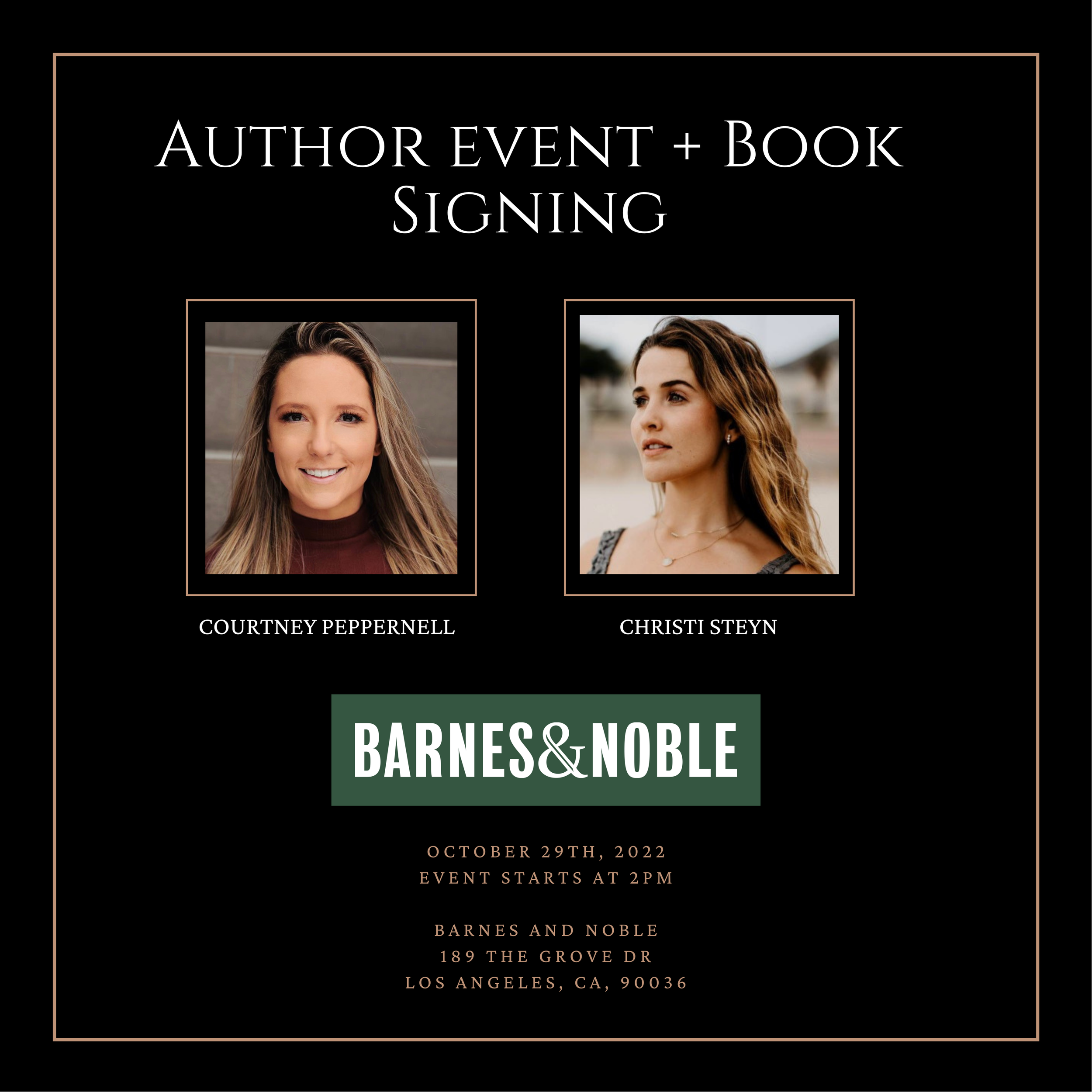 Author Event and Book Signing with Courtney Peppernell and Christi Steyn