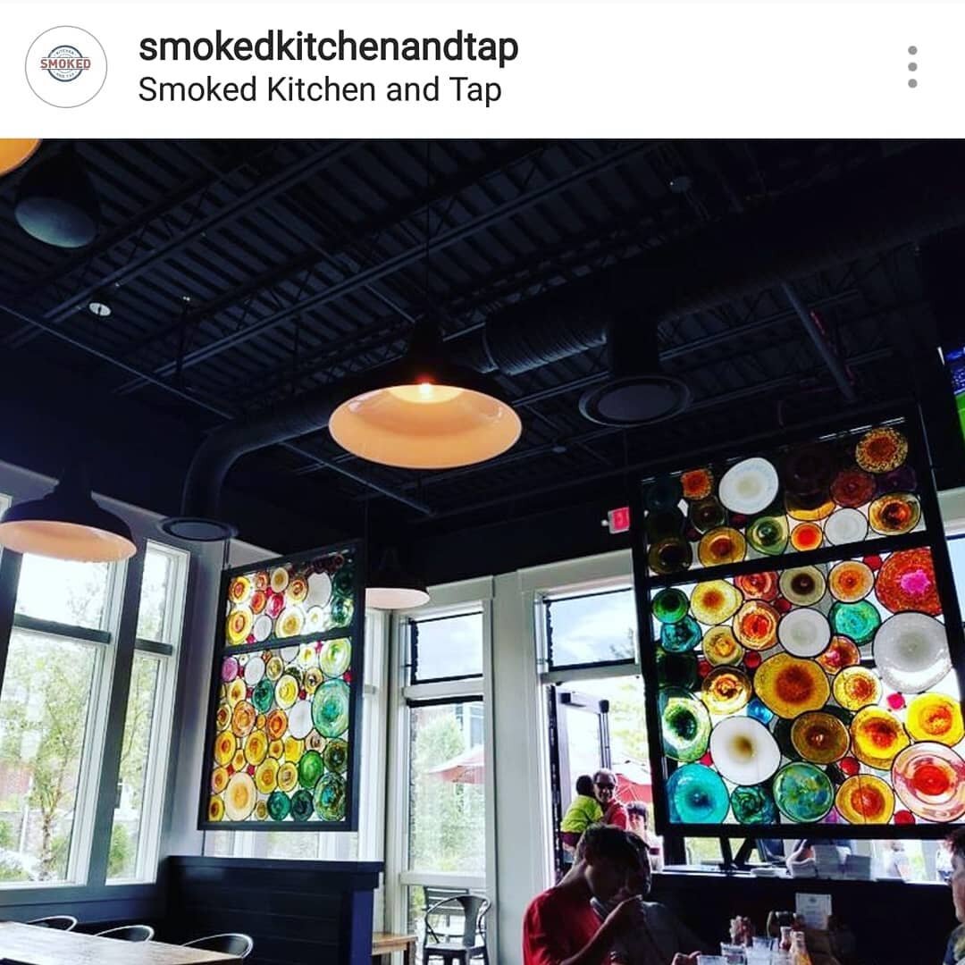 Our installation at @smokedkitchenandtap 🕊#glassblowing #glass #glassinstallation #glassart