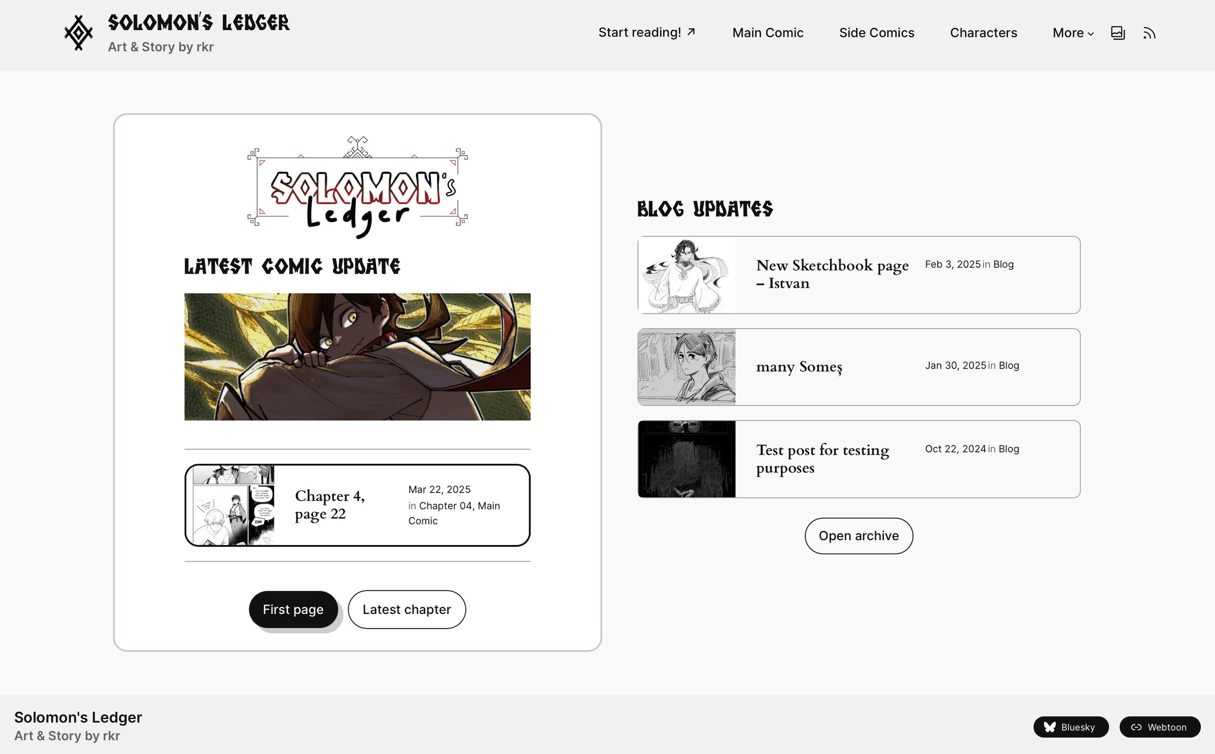 Solomon's Ledger - webcomic website is up!