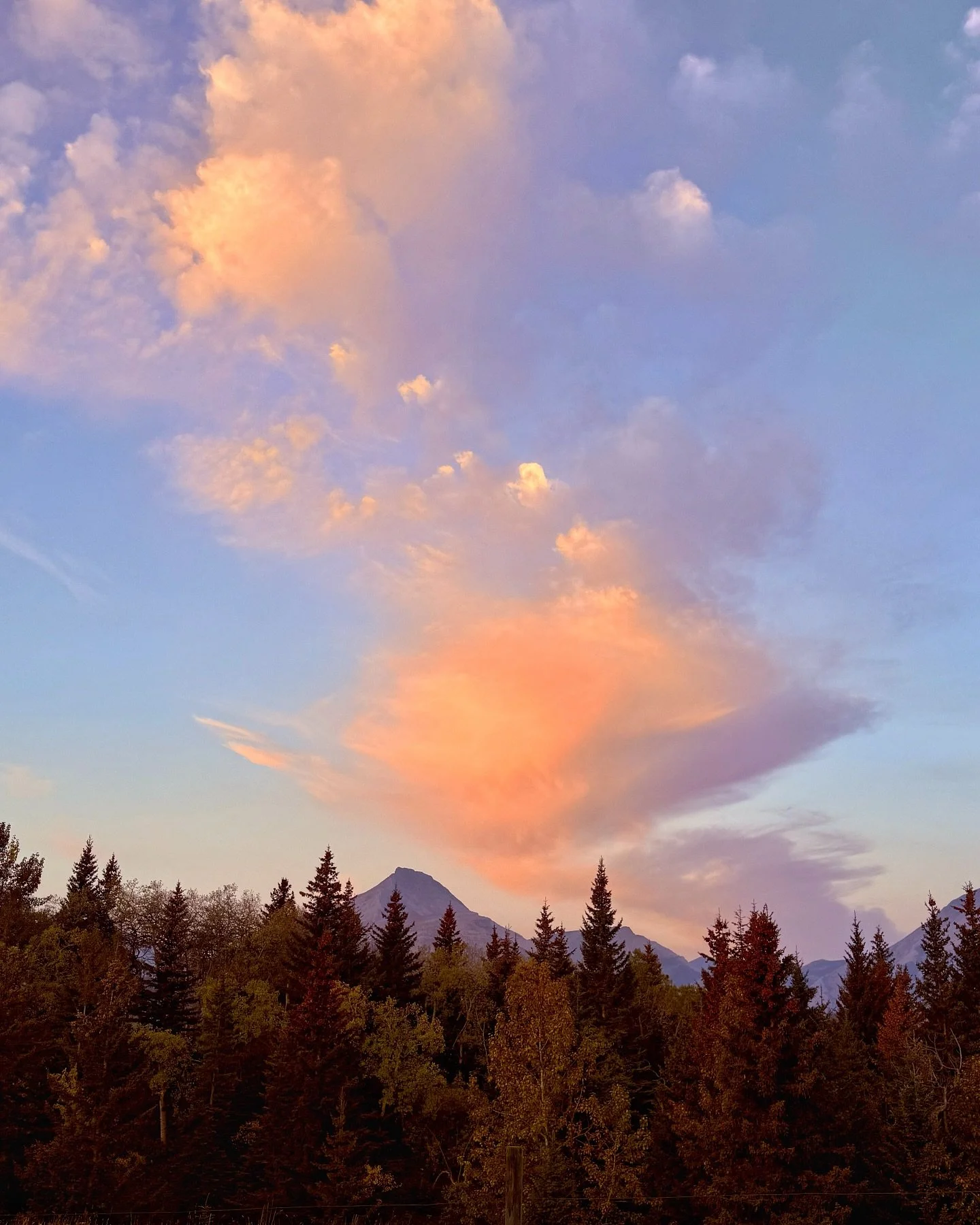 The Rockies lit up in gold while cotton candy clouds danced above &mdash; pink, orange, and full of fire.

If this isn&rsquo;t the perfect way to start the weekend, I don&rsquo;t know what is.

Grateful for mornings like this. ✨🏔️🌅
:
#RockyMountain