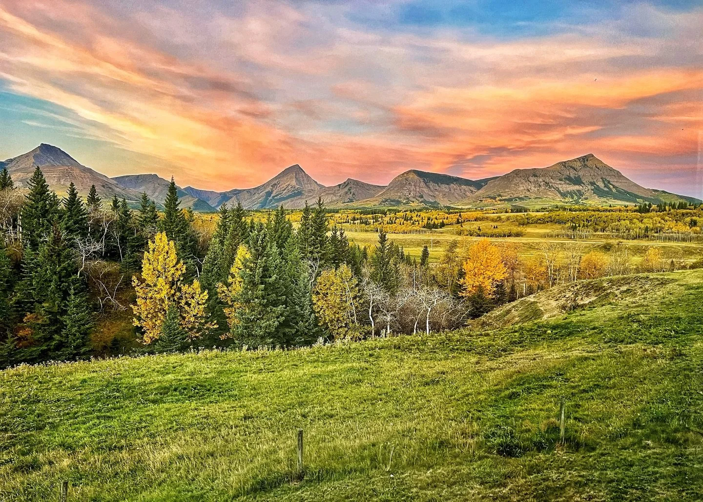 Today&rsquo;s post is a true centrefold moment.

This view of Thanksgiving Ranch was captured at the very beginning of fall, when the sky lit up with a sunset bursting with nearly every color of the rainbow. 

It&rsquo;s one of those scenes that feel