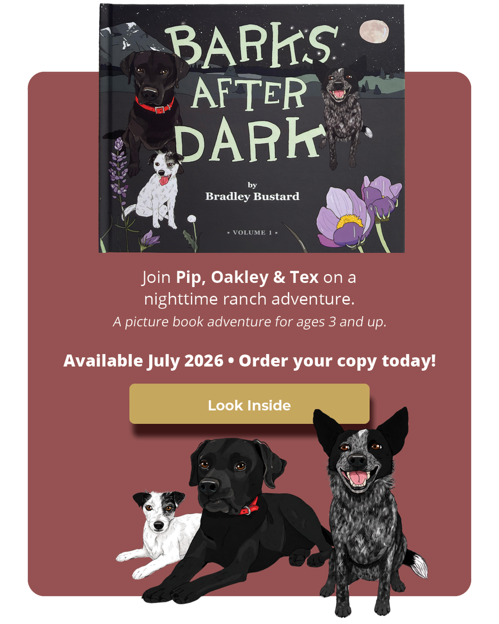 Barks After Dark children's book at Thanksgiving Ranch