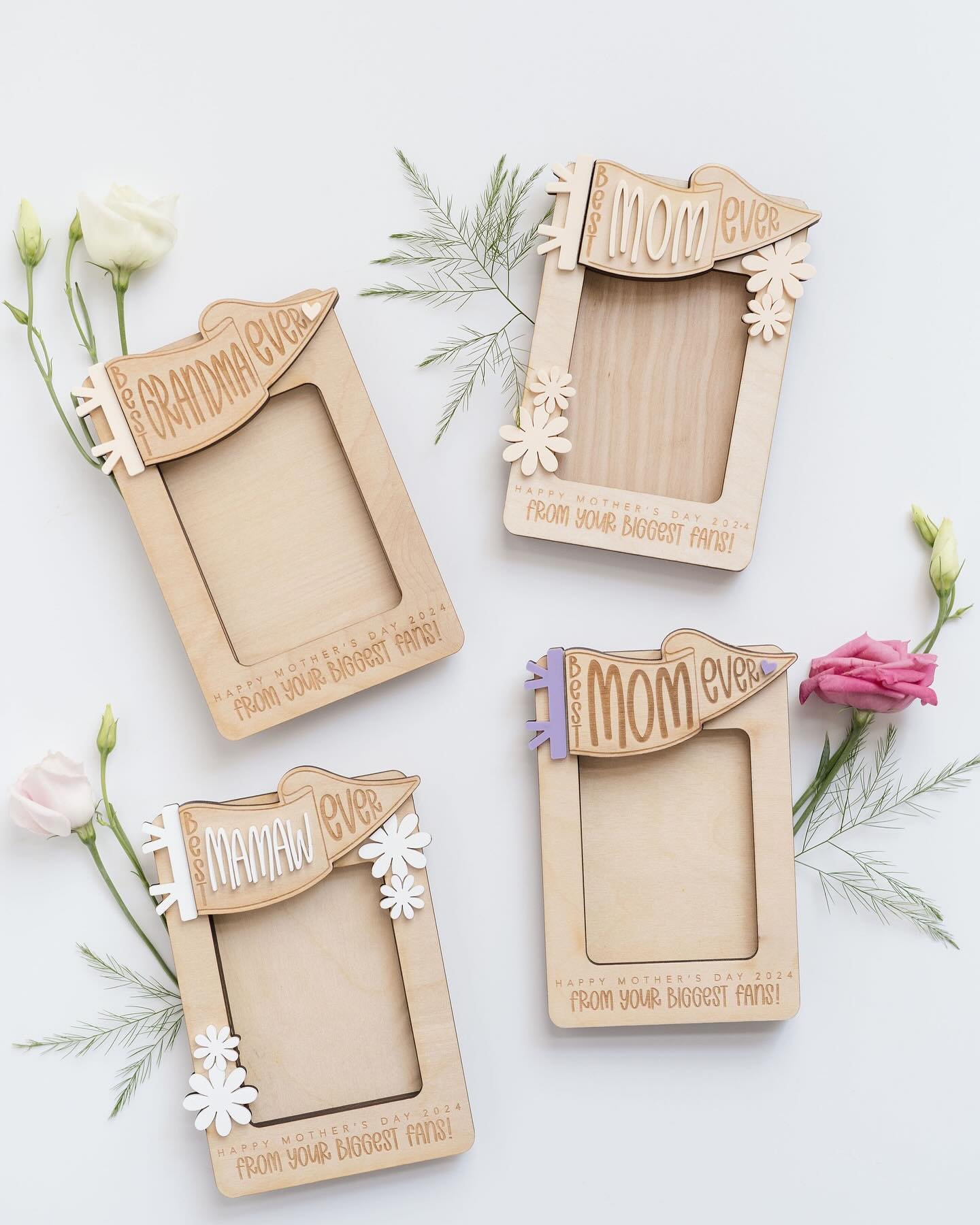 Mother&rsquo;s Day gifts are here!!! 🌷☀️ These cutie little frames are magnetic and hold standard wallet size photos. Available in the shop! 

Product photos: @stewartimagery
#mothersday #mothersdaygift #giftideas #springday #lasercut #laserengravin