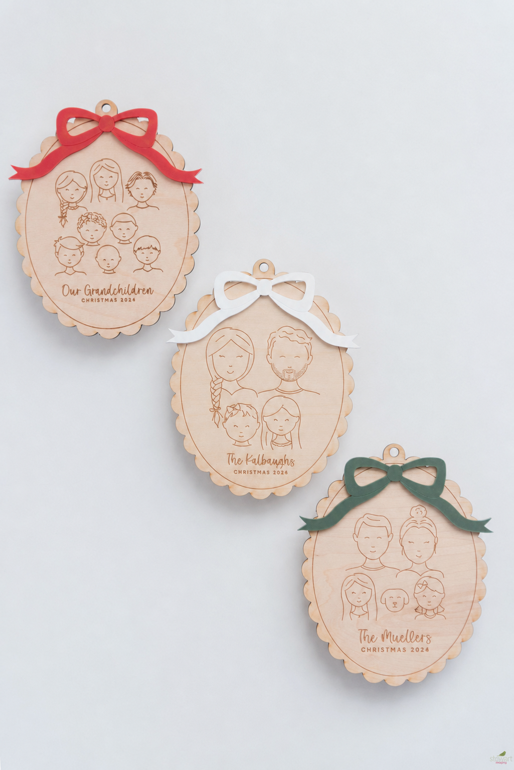 Personalized Family Portrait Christmas Ornament