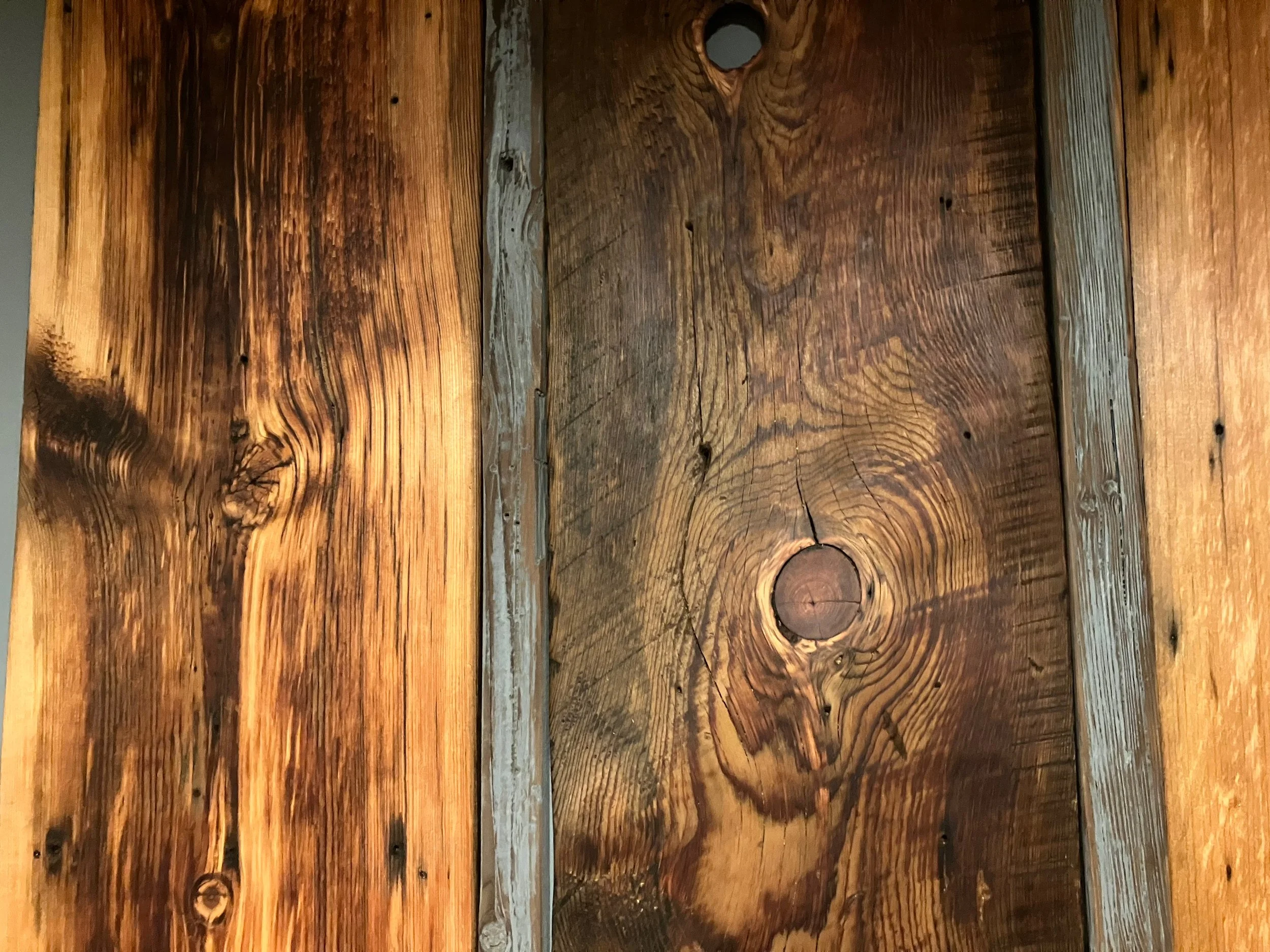 Reclaimed rustic barn wood with artistic natural wood grains