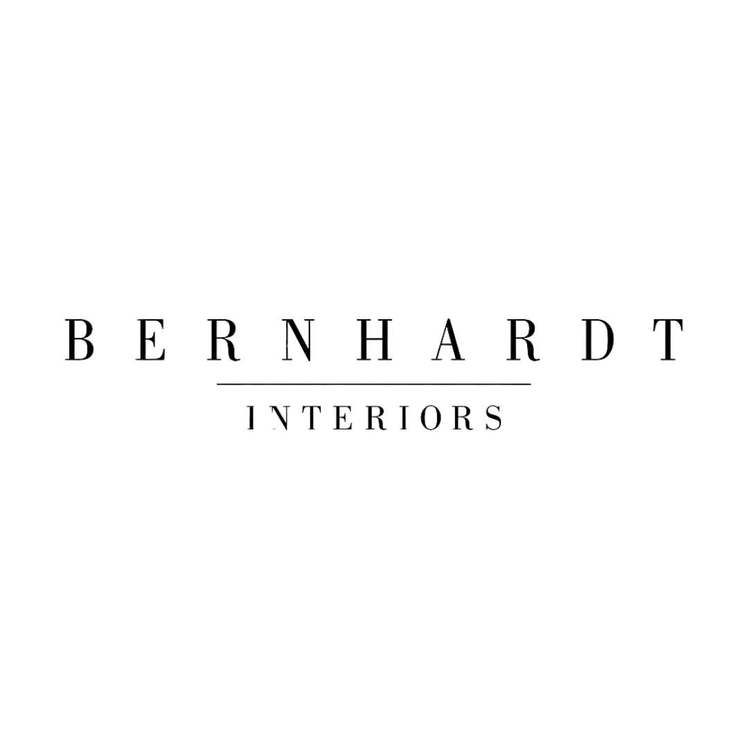 Black and white logo for Bernhardt Interiors with elegant font.