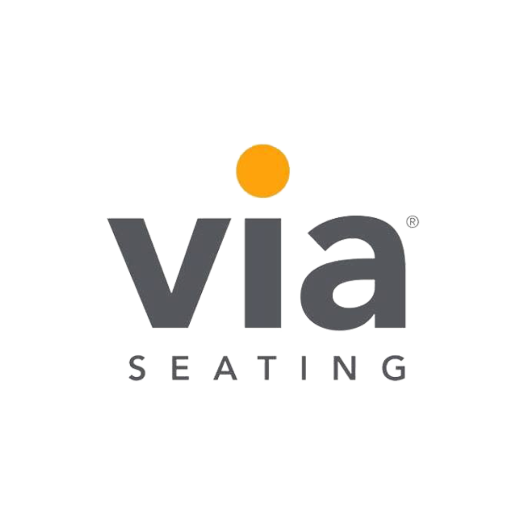 VIA Seating logo with a stylized sun above the text