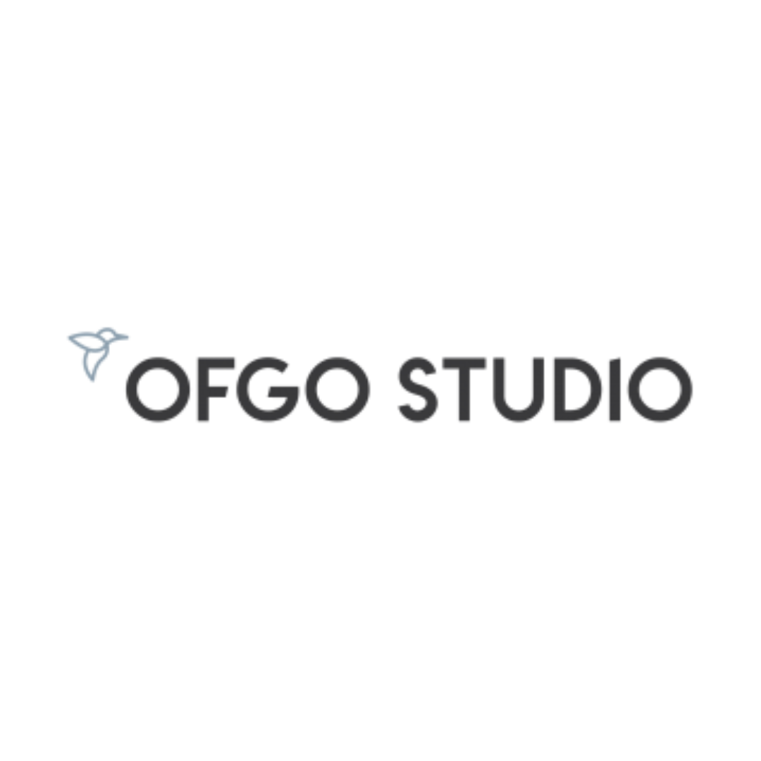Logo for OFGO Studio featuring a minimalist line drawing of a horse's head and the text 'OFGO STUDIO' in bold letters.