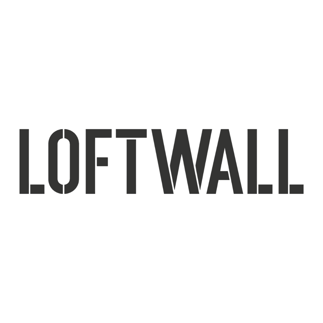 Black logo with silhouette of a cat and the text 'LOFT WALL' in bold letters.