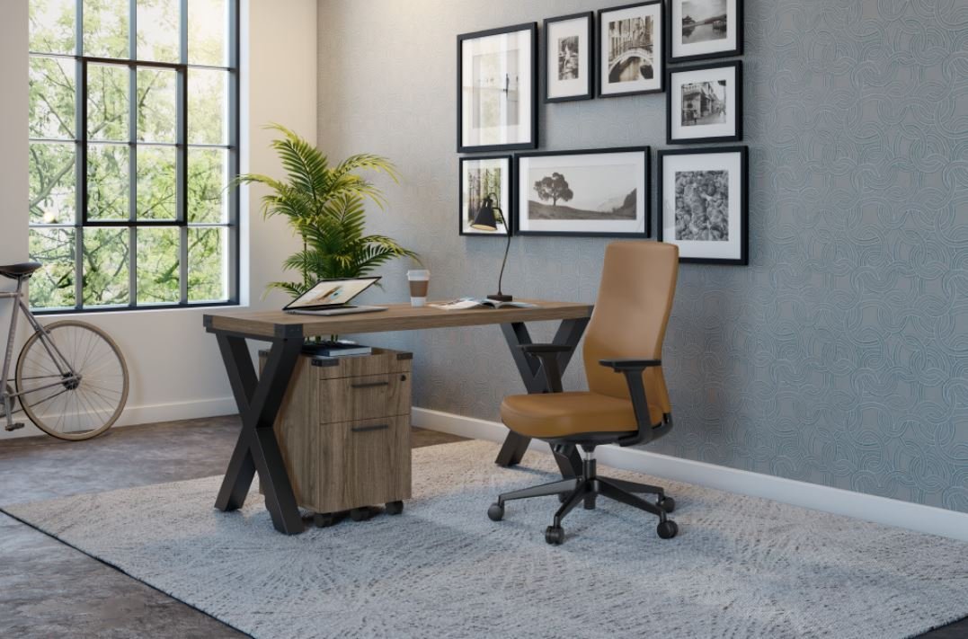 Neo- Industrial Table Desk & Storage