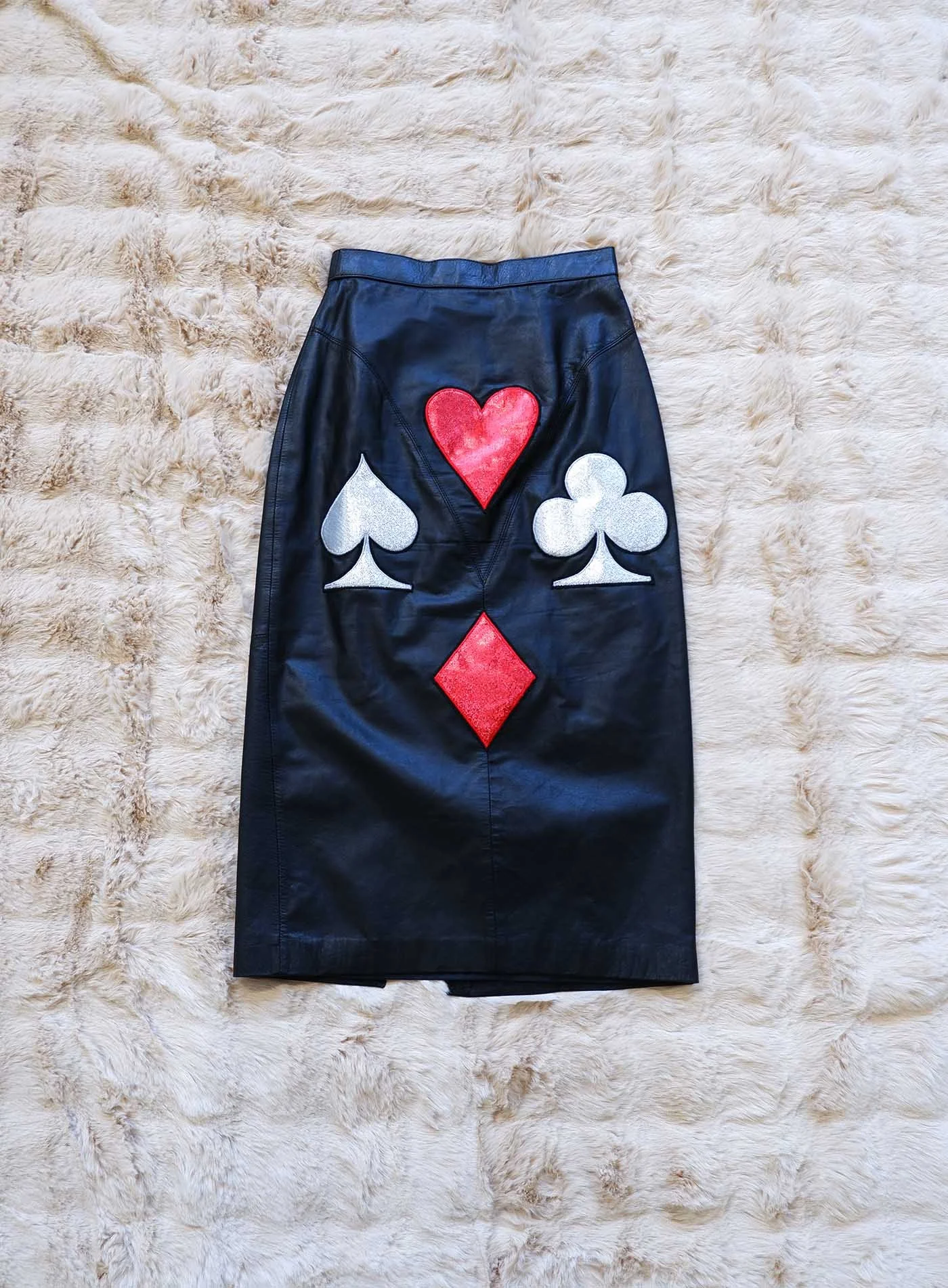 Gamblin' Gal Leather Pencil Skirt / 26.5" Waist