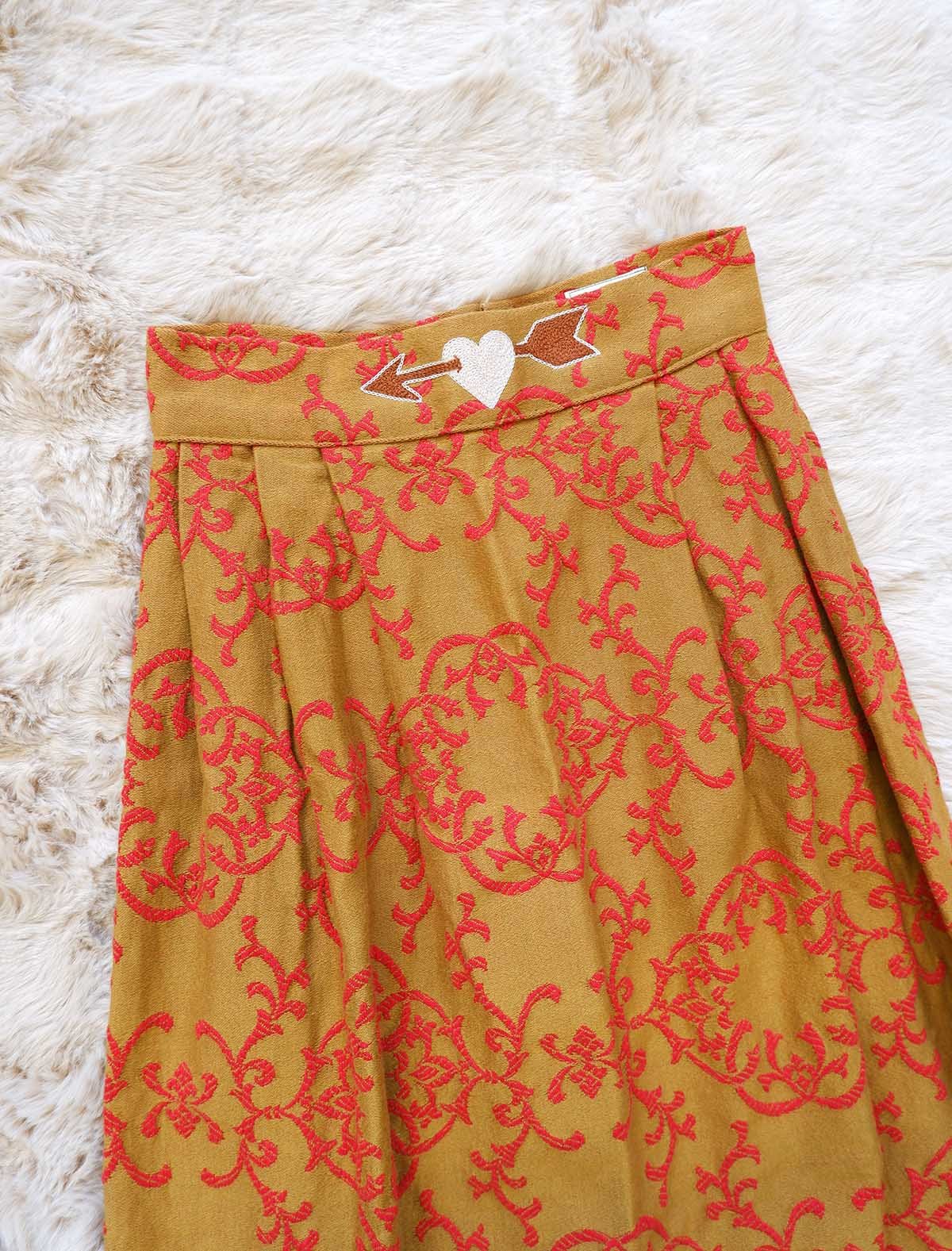 Pierced Heart Maxi Skirt / 27" Waist